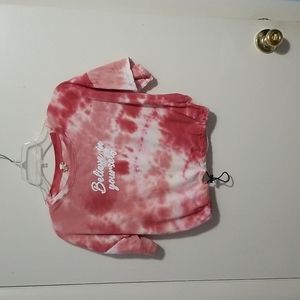 205 Collins M Pink and White Tie Dye Believe in Yourself Shirt Sleeve Shirt